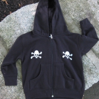 Little White Skully design~FRONT~<br>from Haverhill, Massachusetts<br>(Design is printed on front & back)